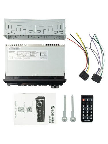 Bos Mini T910B Автомагнитола 1DIN, с bluetooth, С пультом ДУ,  Съемная панель фото 2