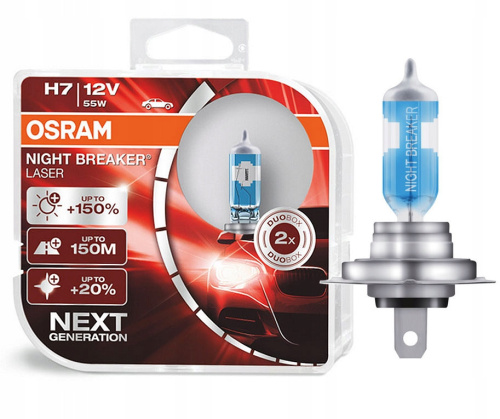 Osram H7 12V (55W) Night Breaker Laser Next+150% яркости(2 лампы в боксе) 64210NL-2HB фото 2