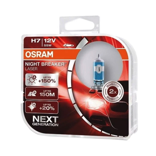 Osram H7 12V (55W) Night Breaker Laser Next+150% яркости(2 лампы в боксе) 64210NL-2HB