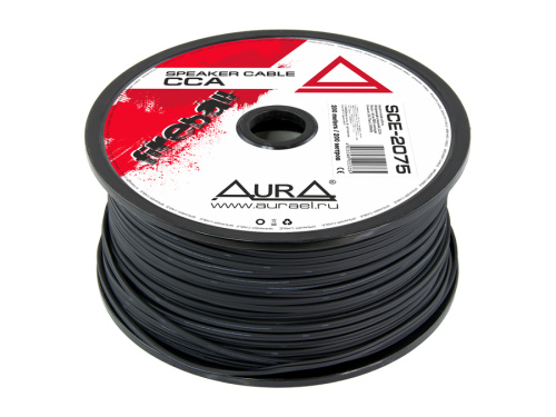 AURA SCE-2075МкII, 18 GA 2х0,75мм 200м черный