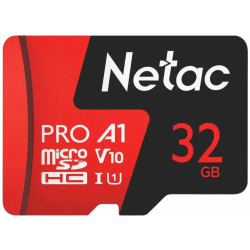 Netac Карта памяти 32GB без адаптера MicroSD P500 Extreme Pro  (класс10) UHS-IA1 V10(90 Mb/s)