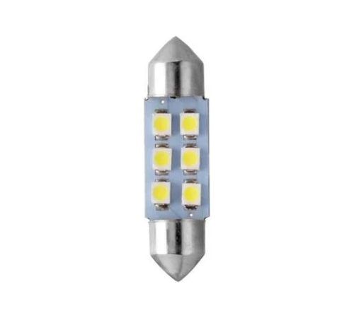 Маяк 12T11*36W/6SMD 12V T11*36 S8.5 6SMD(3528) White  Светодиодная лампа (Салон , номерной знак) фото 2