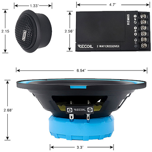 Recoil REM65 2Way Blue 6,5 компонентная+кроссоверы Акустика фото 8