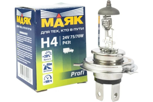 Маяк 04430  H4 24V 75/70W P43t ORIGINAL PRO фото 2