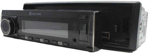 Bos Mini T910B Автомагнитола 1DIN, с bluetooth, С пультом ДУ,  Съемная панель фото 6