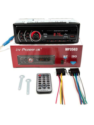 DV-Pioneer.ok MP3563 Bluetooth, AUX, USB, 2 RCA , пульт Автомагнитола фото 6