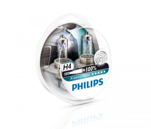 Philips H4 12V 60/55W X-Treme Vision+100% яркости(2 лампы в боксе) 12342XVS2 !!! фото 2