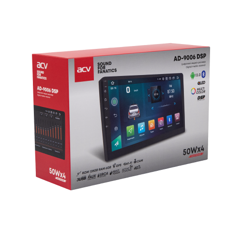2 DIN  ACV AD-9006 DSP (9"/Android 13/1280*720/6+128Гб/FM/DSP/USB/SD/4*50BT/GPS/WiFi) фото 4