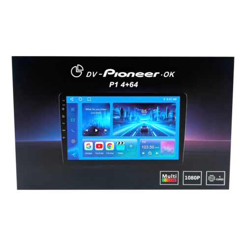 2 DIN DV-Pioneer,ok P1  9"4/64 Автомагнитола