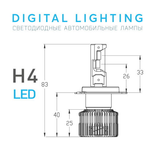 MTF LIGHT DIGITAL LIGHTNING H4/H19, 12V, 55W, 4500lm, 3000-7000k фото 4
