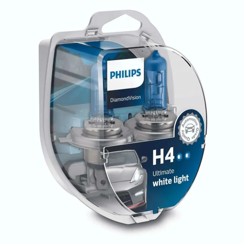 Philips H4 12V 60/55W Diamond Vision 5000K(2 лампы в боксе) 12342DVS2 фото 3