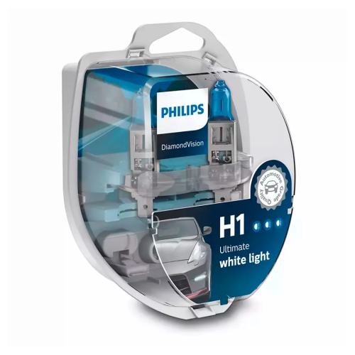 Philips H1 12V 55W Diamond Vision 5000K(2 лампы в боксе) 12258DVS2 фото 3
