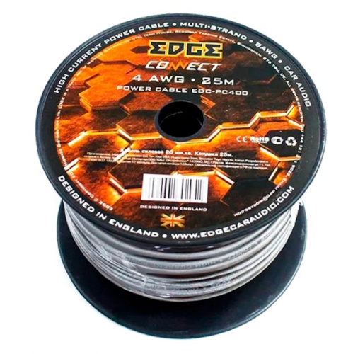 EDGE EDC-PC444 силовой TINNED OFC 4AWG  белый 25м