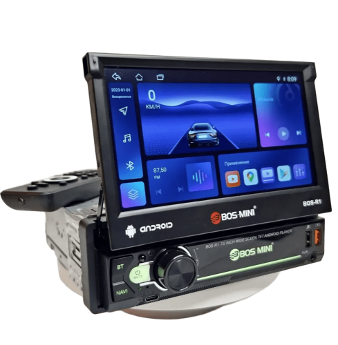 BOS-MINI BOS-R1 4/64гб, выдвижной экран,7",Андроид12,2USB WiFi BT GPS,пульт К фото 2