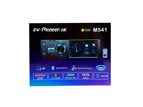 DV-Pioneer .OK M541 Автомагнитола 1DIN, с экраном,  с bluetooth, С пультом ДУ